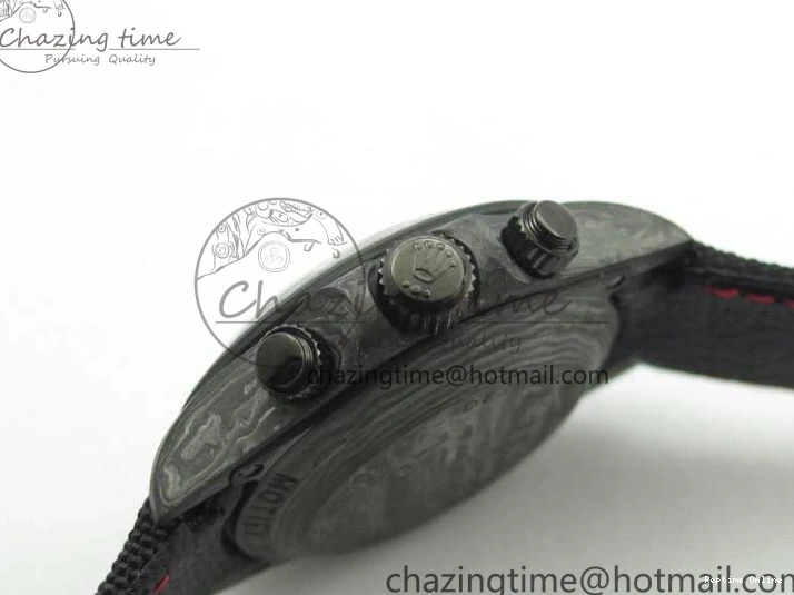 1218 WrinkleFree Daytona DIW Carbon OMF Best Edition Carbon Black Dial Red Hand on Black Nylon Strap A 2846